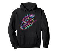 Ski Jumping Enthusiast Retrowave Pullover Hoodie