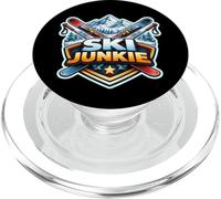 Ski Junkie Funny Addicted To Skiing Lover Instructor Joke PopSockets PopGrip for MagSafe