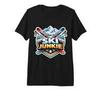 Ski Junkie Funny Addicted to Skiing Lover Instructor Joke Premium T-Shirt