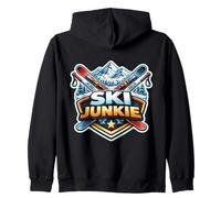 Ski Junkie Funny Addicted To Skiing Lover Instructor Joke Zip Hoodie