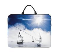 Ski Lift At Sunshine 14 Inch Printed Laptop Sleeve, 600d Oxford-Cloth Shockproof Laptop Case With Thickened Pearl Cotton,Waterproof Portable Laptop Handbag Cover