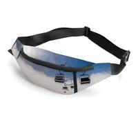Ski Lift at Sunshine Belt Bag, Multifunctional Sports Waist Pouch with Adjustable Strap, Lightweight Casual Waist Pack for Travel Running Cycling Daily Outdoor Activities