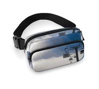 Ski Lift at Sunshine Fanny Pack for Women Men Waist Bag Belt Bag Adjustable Casual Bag for Travel Sports Hiking, white, 7.9x5.1inches
