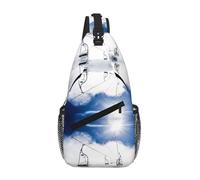 Ski Lift At Sunshine Unisex Chest Sling Bag With Multi-Pocket Design,Large Capacity Crossbody Bag Durable Polyester Adjustable Strap For Daily Commute Travel
