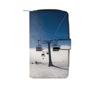 Ski Lift at Sunshine Wallet Multifunctional Wallets for Men Compact Wallet Purse Passport Bag