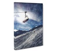 Ski Lift in the Alps Canvas Print | Gallery Wrapped 30mm Frame Wall Art | 30x20 inches | Ready to Hang | Modern Picture | Living Room Bedroom Lounge Office