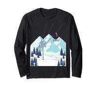 Ski Lift Mountain Winter Landscape Long Sleeve T-Shirt