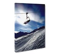 Ski Lift Skiing Snowboarding Alps Canvas Print | Gallery Wrapped 30mm Frame Wall Art | 20x14 inches | Ready to Hang | Modern Picture | Living Room Bedroom Lounge Office