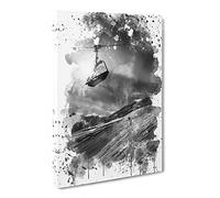Ski Lift Skiing Snowboarding Alps V4 Canvas Print | Gallery Wrapped 30mm Frame Wall Art | 24x16 inches | Ready to Hang | Modern Picture | Living Room Bedroom Lounge Office