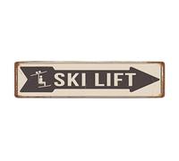 Ski Lift Tin Sign, Ski Lift Signs, Vintage Style Ski Lift Sign, Ski Signs, Skier Signs, Ski Decor, Directional Ski Lift Sign, Ski Art, Ski Decor 16 x 4 Inch