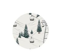 Ski Lift With Fir Tree Car Air Fresheners Cards Set of 4 Pieces, Long-Lasting Auto Aromatherapy Tablets Gifts Car Rearview Mirror Pendant Hanging Scented Cards for Wardrobe Bathroom