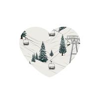 Ski Lift With Fir Tree Car Air Fresheners Cards Set of 4 Pieces, Long-Lasting Auto Aromatherapy Tablets Gifts Car Rearview Mirror Pendant Hanging Scented Cards for Wardrobe Bathroom