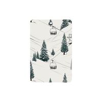 Ski Lift With Fir Tree Car Air Fresheners Cards Set of 4 Pieces, Long-Lasting Auto Aromatherapy Tablets Gifts Car Rearview Mirror Pendant Hanging Scented Cards for Wardrobe Bathroom