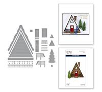Ski Lodge Etched Dies from the Ski-Son's Greetings Collection by Simon Hurley
