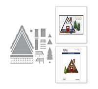 Ski Lodge Etched Dies from The Ski-Son's Greetings Collection by Simon Hurley