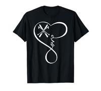 Ski Love Heart Skiing Lover Funny Skier Men Women T-Shirt