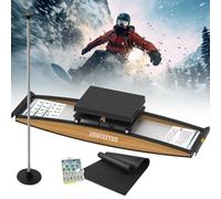 Ski Machine,Home Gym Ski Trainer Machine,3D Cross Trainer, Ski Exercise Equipment,with Walking Stick and Floor Matfor,for Waist, Abdomen and Leg Training