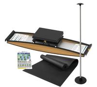 Ski Machine,Indoor Simulated Ski Machine, 3D Cross Trainer,Ski Simulator Training Machine, 150kg Load, for Waist, Abdomen and Leg Training, with Ski Poles and Mats