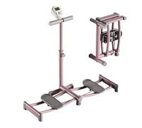 Ski Machine Simulated Ski Trainer With Non-Slip Pedal Adjustable Armrests Leg Pelvic Floor Muscle Workout Leg Toning Cardio Leg Machine Stretcher Split For Home Gym(Size:C-Counting model,Color:Pink)
