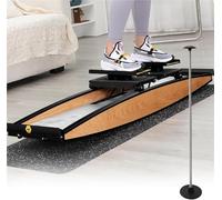 Ski Machine Simulator, Adjustable Resistance 0-100kg, Full Body Training for Waist Abdomen and Legs, Includes Ski Poles and Mats