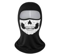 Ski Mask, Skull Balaclava Ghost Mask for Outdoor Sports, Full Face Coverage for Cosplay, Winter Activities, Made of Durable Polyester in Black and White