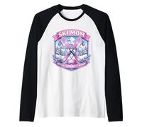 Ski Mom Official Slope Safety Officer Mother's Day Skier Mum Raglan Baseball Tee