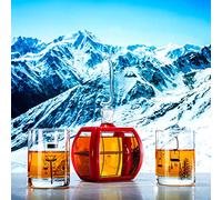 Ski Mountain Gondola Decanter & Glasses Wine & Whiskey - 34oz - 2 x 10oz Snow Mountains Chairlift Glassware - Christmas Home Decor - Skier & Snowboarder Gifts, Vintage, Winter Skiers Decorations Gift