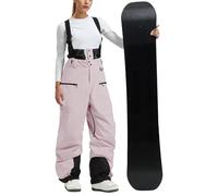 Ski Pants Womens Baggy Snowboard Pants Thicken Fleece Lined Ski Bibs Snow Pants Loose Overalls Winter Warm Insulated Snowboard Overalls Outdoor Waterproof Windproof Snowpants Insulated Clothes Pink S