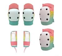 Ski Protective Gear Set, Knee Elbow Pads Anti-Fall Thickened Hip Protection for Skateboard Roller Skating Adults Children(M-pink)