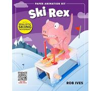 Ski Rex Paper Animation Kit - Rob Ives DIY Papercraft Dinosaur Skiing Across The Snow - STEM Craft Toy - Mechanical Paper Model for Kids & Adults - Quirky Screen