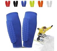 Ski Shin Guards Gel Pads,Shin Defender Sock Leg Sleeves with Hexagonal EVA Foam,Breathable Elastic Gel Guard for Skiing Football Sports,Protection Gear for Adults Teens Men