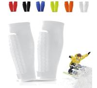 Ski Shin Guards Gel Pads,Shin Defender Sock Leg Sleeves with Hexagonal EVA Foam,Breathable Elastic Gel Guard for Skiing Football Sports,Protection Gear for Adults Teens Men
