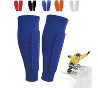 Ski Shin Guards, Ski Guard Socks, Impact-Resistant Knee Pads for Mountaineering, Breathable Elastic Gel Guard for Skiing, Legs Protection, Safety Gear for Adults Sports, Lightweight (Blue, XL)