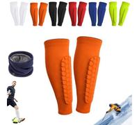 Ski Shin Protector 2.0, Upgrade New Breathable Elastic Shin Defender, Long Anti-Collision Skiing Guards with Honeycomb Pads, EVA Foam Soccer Leg Protection Pads for Adults, Teens Sports
