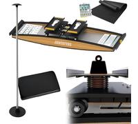 Ski Simulator,3D Cross Trainer,Ski Machines for Home Gym,Strength and Balance Training Tool Set, 150kg Load,for Waist, Abdomen and Leg Training, with Ski Poles and Mats