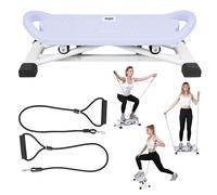 Ski Simulator Exercise Machine | Slide Steppers for Exercise at Home | Heavy Duty Ski Balancing Machine with LCD Display & Resistance Bands | Balance Trainer for Full Body Workout at Home Gym Purple