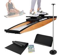 Ski Simulator Training Machine, 3D Cross Trainer, Ski Training Device, Indoor Simulation Ski/Rowing Aerobic Equipment, Mute Rubber Rollers and Sturdy Body, For Boosting Endurance, Balance
