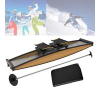 Ski Simulator Training Machine, Indoor Balancing, with Ergonomic Design and Solid Oak Construction, 150kg Max Load, Enhances Balance and Leg Strength, for Adults