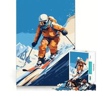 Ski Skiing Jigsaw Puzzles 1000 Piece for Teenagers Wise Think Toy Peaceful Fun Tight Cut 50x75cm