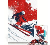 Ski Skiing Jigsaw Puzzles for Adults 1000 Pieces Strengthen Recall Soothing Fun Quality Edge Lovely Present 50x75cm