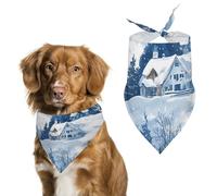 Ski Skiing Snowy Mountains Pet Bandana Dogs Triangle Scarf Cats Handkerchief Puppy Costume