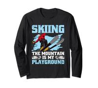 Ski Skiing Winter Sport The Mountain is My Playground Long Sleeve T-Shirt