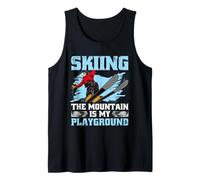 Ski Skiing Winter Sport The Mountain is My Playground Tank Top