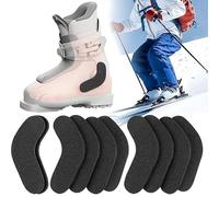 Ski Snowboard Boots Fitting Pads, 10 Pcs Self-Adhesive Foam Padding, Thick J Bars Ski Boot Insert Pads Anke Protection Wrap to Reduce Heel Lift & Ankle Blisters, Black