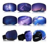 Ski Snowboard Goggle Cover Sleeve, Goggle Cover Microfiber Protective Lens Scratch Dust Protection for Travel Apres (Night Sky, 6 Pieces)