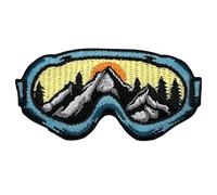 Ski Snowboard Goggles Iron On Patch 3" x 1.5" | 1-Pack Embroidered Sew On Patches for Clothing, Jeans, Jackets, Backpacks, Hoodies - Winter Snow Applique - Embroidery Patch for Tote Bags, Dresses