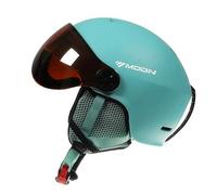 Ski/Snowboard Helmet Unisex Lightweight Professional Adjustable Snow Sports Helmets with Goggles Visor (Blue, Large)