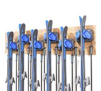Ski & Snowboard Wall Rack for Garage Wall Fits Any Ski/board, Ski Wall Mount Holders Damage-Free Storage Rack, Garage Organization Space-Saving Winter Gear Organizer, Blue, 6 Pack