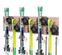 Ski & Snowboard Wall Rack for Garage Wall Fits Any Ski/board, Ski Wall Mount Holders Damage-Free Storage Rack, Garage Organization Space-Saving Winter Gear Organizer