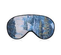 Ski Snowy Mountain Resort Blackout Sleep Mask for Side Sleeper Soft Covers for Travel Essentials Nap